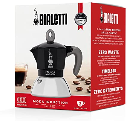 Cafetière italienne Moka induction noire 2 tasses